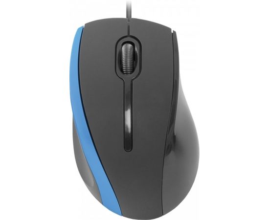 Мышь проводная Defender MM-340 черный+синий