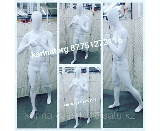 Манекен мужской белый глянец