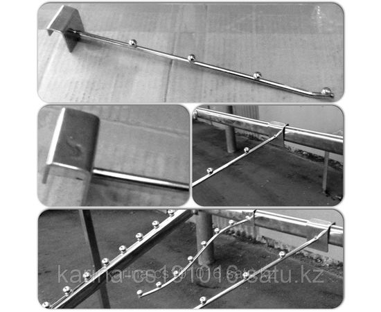 Кронштейн на оборудование на овальную и квадратную трубу прямой 4 шарика