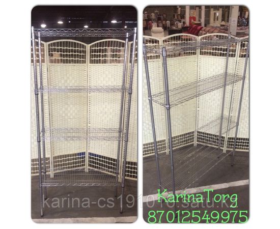 Сетчатый стеллаж 4-х ярусный 1,20*0,30*1,80