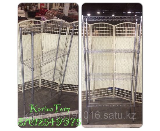 Сетчатый стеллаж 4-х ярусный 90*30*180 универсальный