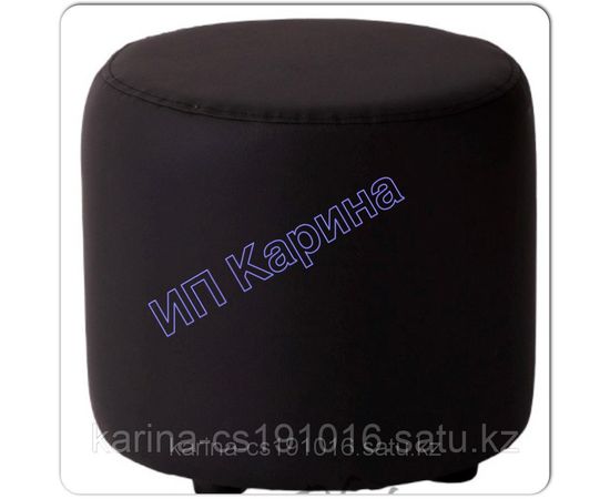 Пуфик размер 40*40 кожаный дизайн круглый цвет черный