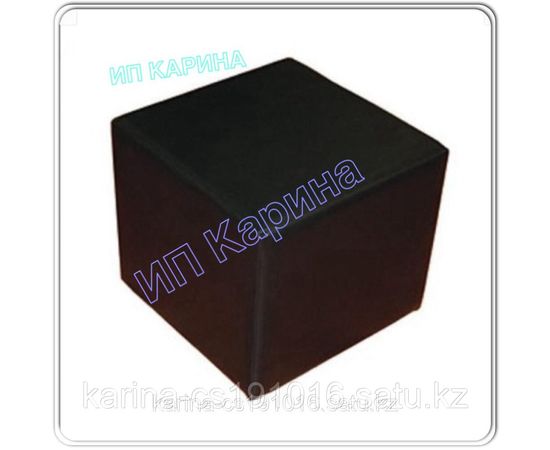 Пуфик размер 40*40 кожаный цвет  черный