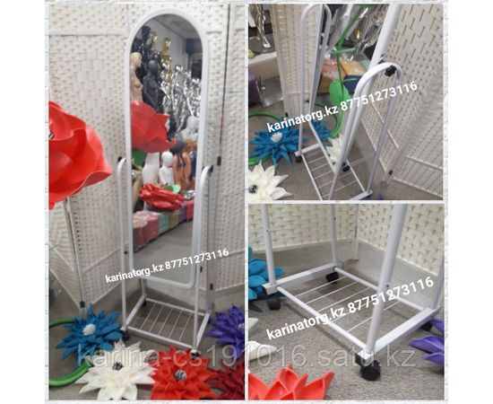 Зеркало Напольное узкое белого цвета