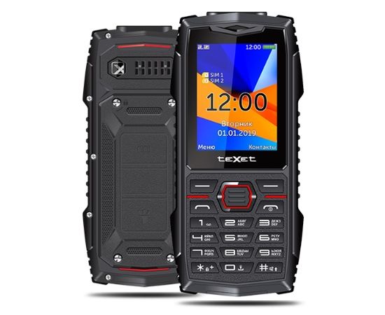 Мобильный телефон Texet TM-519R черный-красный