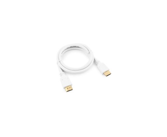 Кабель HDMI Cablexpert CC-HDMI4-W-1M, 1м, v2.0, 19M/19M, белый, позол.разъемы, экран, пакет