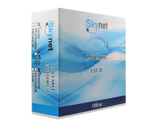 Кабель SkyNet Light UTP outdoor 4x2x0,46, медный, FLUKE TEST, кат.5e, однож., 100 м, box, черный