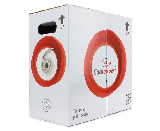 Кабель витая пара Cablexpert, UTP6, 4 пары, 0.57 мм, CCA, однож., 305 м, серый