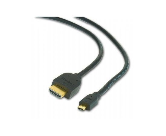 Кабель HDMI-microHDMI Cablexpert CC-HDMID-10, 19M/19M, 3.0м, v1.3, черный, позол.разъемы, экран, пак