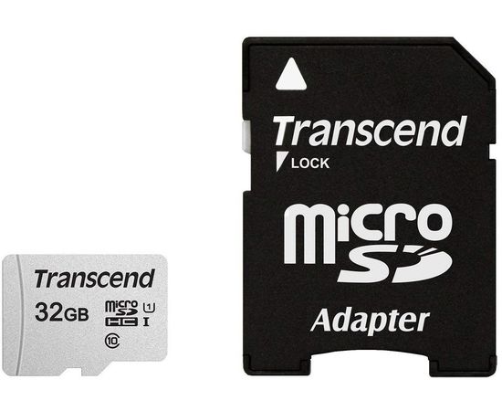 Карта памяти MicroSD 32GB Class 10 U1 Transcend TS32GUSD300S-A