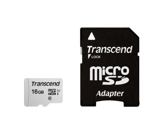 Карта памяти MicroSD 16GB Class 10 U1 Transcend TS16GUSD300S-A