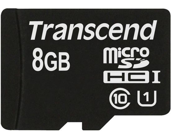Карта памяти MicroSD 8GB Class 10 U1 Transcend TS8GUSDCU1