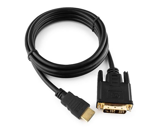 Кабель HDMI-DVI Cablexpert CC-HDMI-DVI-6, 19M/19M, 1.8м, single link, черный, позол.разъемы, экран