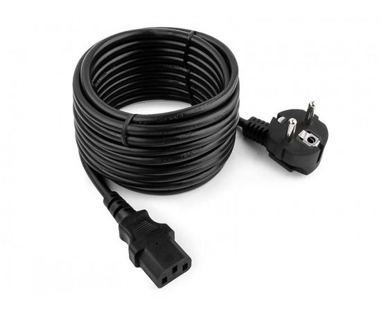 Кабель питания Cablexpert PC-186-VDE-5M, 5.0м, Schuko- C13, VDE, 10А, черный, с заземлением