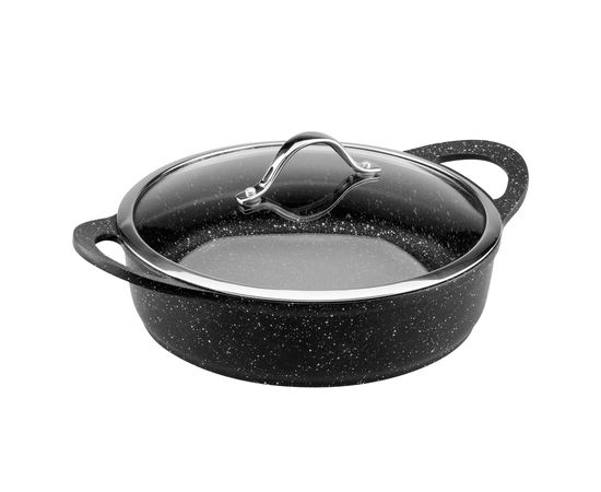 Кастрюля для тушения Vinzer Premium Granite Induction 89453 с крышкой 28 см 4.2 л