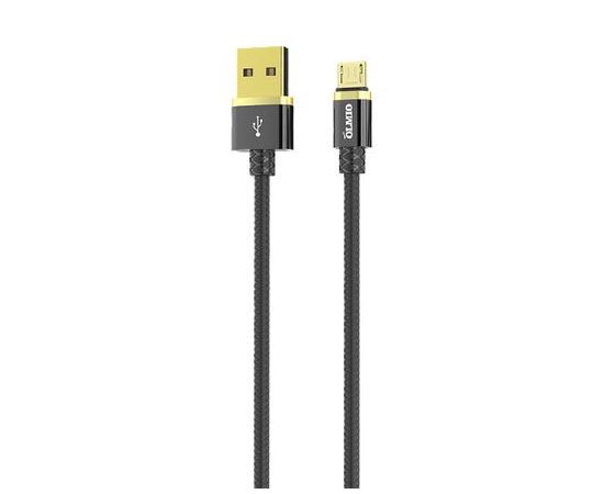 Кабель Olmio Deluxe, USB 2.0 - microUSB, 1м, 2.1A, черный