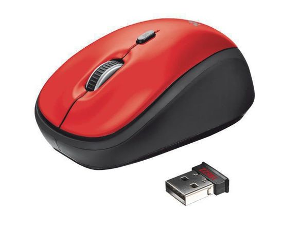 Мышь беспроводная Trust Yvi красный