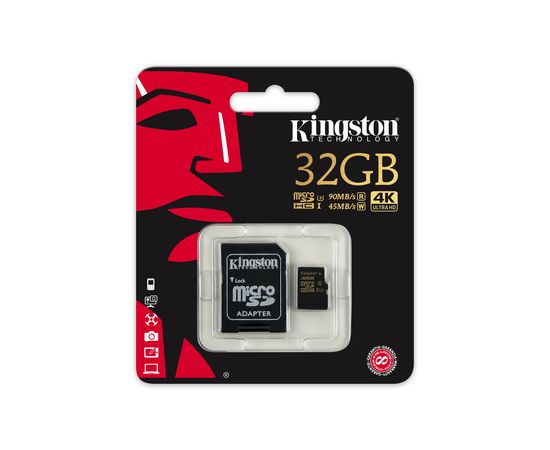 Карта памяти MicroSD 32GB Class 10 U3 Kingston SDCG/32GB