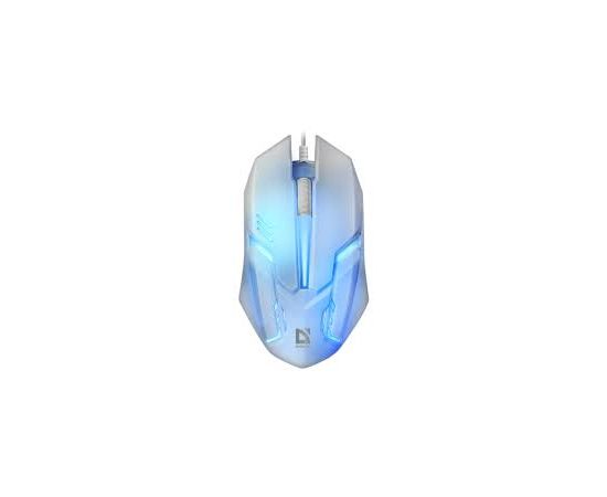 Мышь проводная Defender Сyber MB-560L, 7цветов,3кнопки,1200dpi, белый