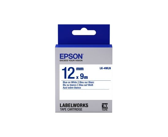 Лента Epson C53S654022 LK-4WLN Стандартная лента 12мм, Бел./Голуб., 9м