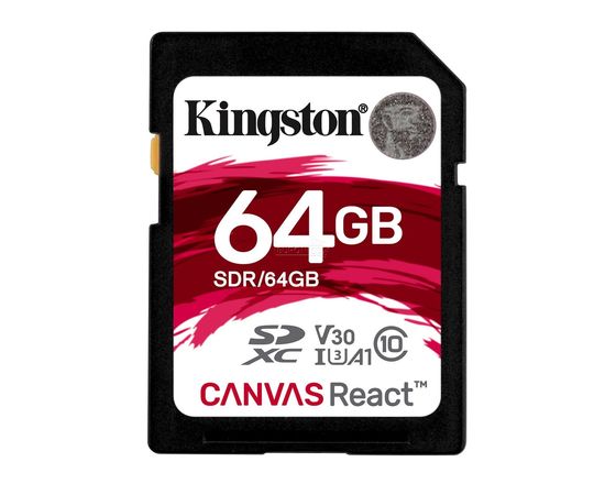 Карта памяти SD 64GB Class 10 U3 Kingston SDR/64GB
