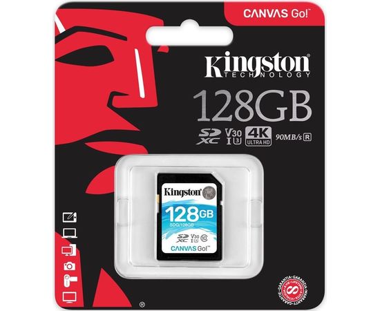 Карта памяти SD 128GB Class 10 U3 Kingston SDG/128GB