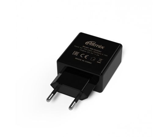 Зарядное устройство сетевое Ritmix RM-2025AC черный 2 USB
