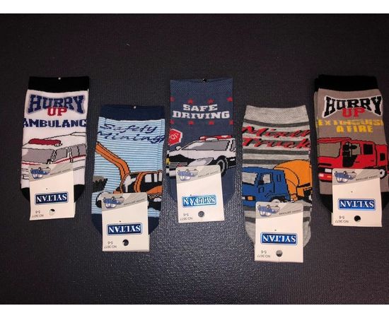 Детские носки с машинками