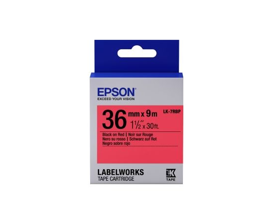 Лента Epson C53S657004 LK-7RBP Пастельная лента 36мм,Красн./Черн., 9м