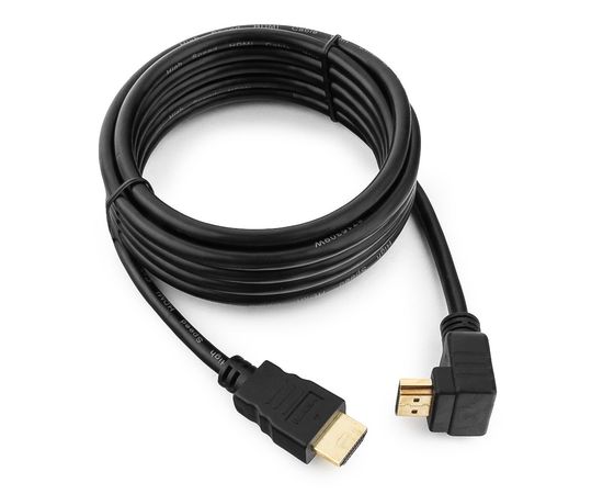 Кабель HDMI Cablexpert CC-HDMI490-10, 3.0м, v1.4, 19M/19M, углов. разъем, черный, позол.разъемы