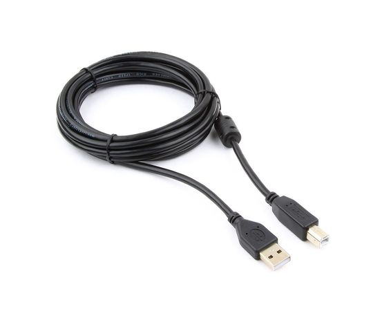 Кабель USB 2.0 Pro Cablexpert CCF-USB2-AMBM-10, AM/BM, 3м, экран, феррит.кольцо, черный, пакет