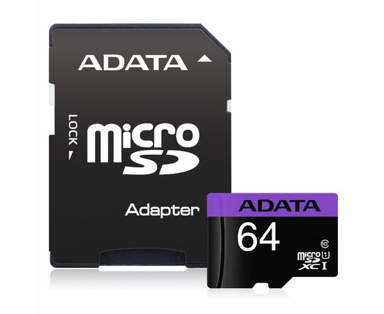 Карта памяти MicroSD 32GB Class 10 (A1 ADATA AUSDH32GUICL10A1-RA1