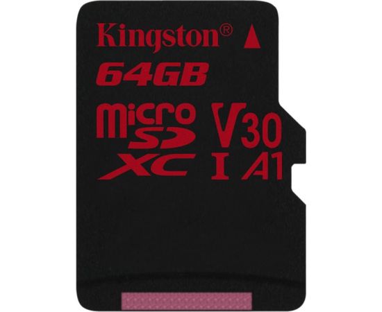 Карта памяти MicroSD 64GB Class 10 U3 A1 Kingston SDCR/64GBSP