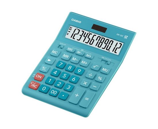 Калькулятор настольный CASIO GR-12C-LB-W-EP бирюза