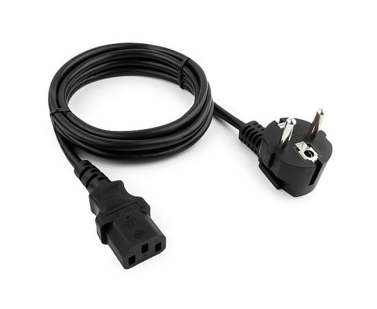 Кабель питания Cablexpert PC-186-VDE, 1.8м, Schuko- C13, VDE, 10А, черный, с заземлением, пакет