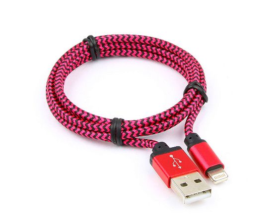 Кабель USB 2.0 Cablexpert CC-ApUSB2pe1m, AM/Lightning 8P, 1м, нейлоновая оплетка, алюминиевые разъем
