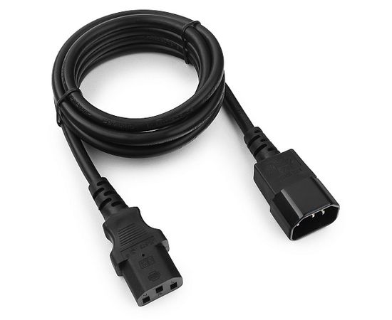 Кабель питания сист.блок-монитор Cablexpert PC-189-1-1.8M, 1.8м, C13-C14, 3x1кв.мм., черный, с зазем