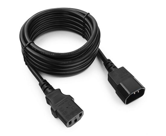 Кабель питания сист.блок-монитор Cablexpert PC-189-1-3M, 3м, C13-C14, 3x1кв.мм., черный, с заземлени