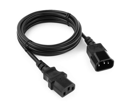 Кабель питания сист.блок-монитор Cablexpert PC-189, 1.8м, C13-C14, 6А, черный, с заземлением