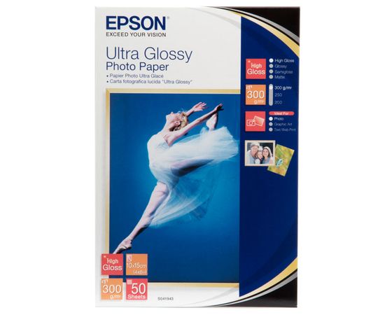 Фотобумага 10х15 Epson C13S041943 50 Л. 300 Г/М2 Ultra Glossy Paper