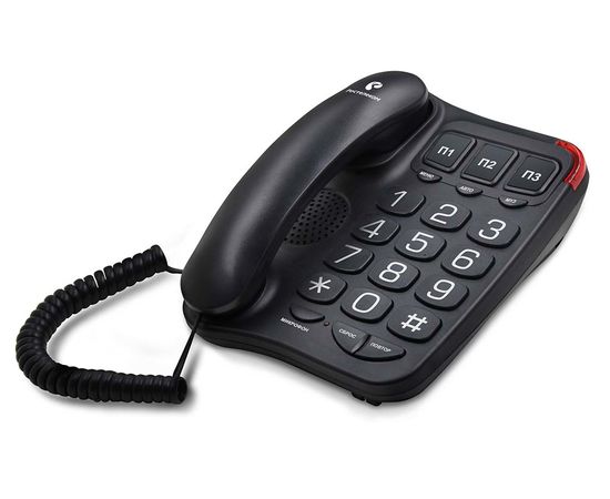 Телефон проводной Texet TX-214 черный