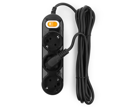 Удлинитель Power Cube PC-Y-4-3S-3,16А/3,5кВт, 3м, 3 розетки с зазамлением и выключателем, чёрный