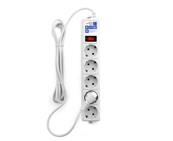 Сетевой фильтр Power Cube SPG-B-10-WHITE, 10А/2,2кВт, 3м, 5 розеток белый