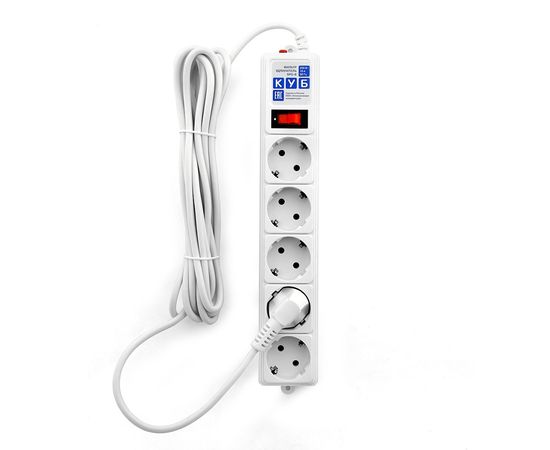 Сетевой фильтр Power Cube SPG-B-15-WHITE, 10А/2,2кВт, 5м, 5 розеток белый