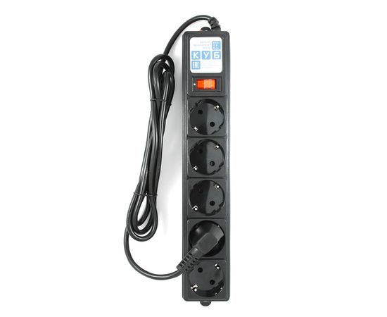 Сетевой фильтр Power Cube SPG-B-6-BLACK, 10А/2,2кВт, 1,9м, 5 розеток чёрный