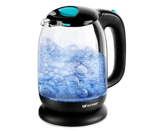 Электрический чайник Kitfort KT-625-1 черно-голубой