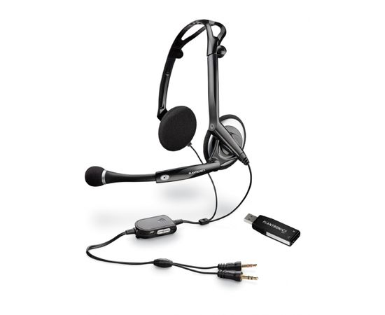 Наушники-гарнитура проводная Plantronics AUDIO 400 DSP, черный