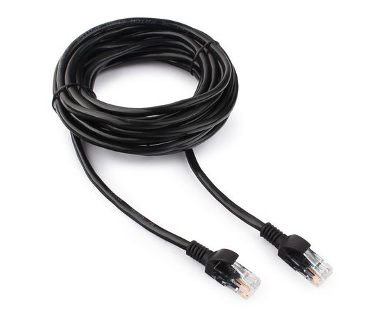 Патч-корд UTP Cablexpert PP12-5M/BK кат.5e, 5м, литой, многожильный (чёрный)