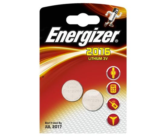 Элемент питания Energizer CR2016 -2 штуки в блистере
