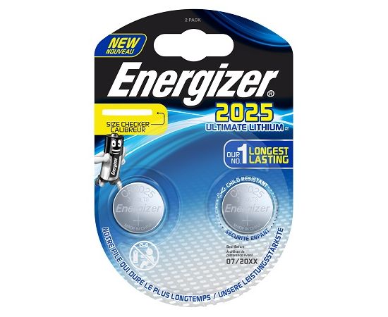 Элемент питания Energizer Ultimate CR2025 -2 штуки в блистере (усиленные)